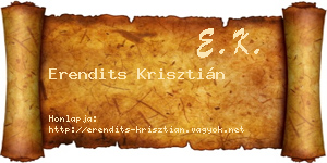 Erendits Krisztián névjegykártya